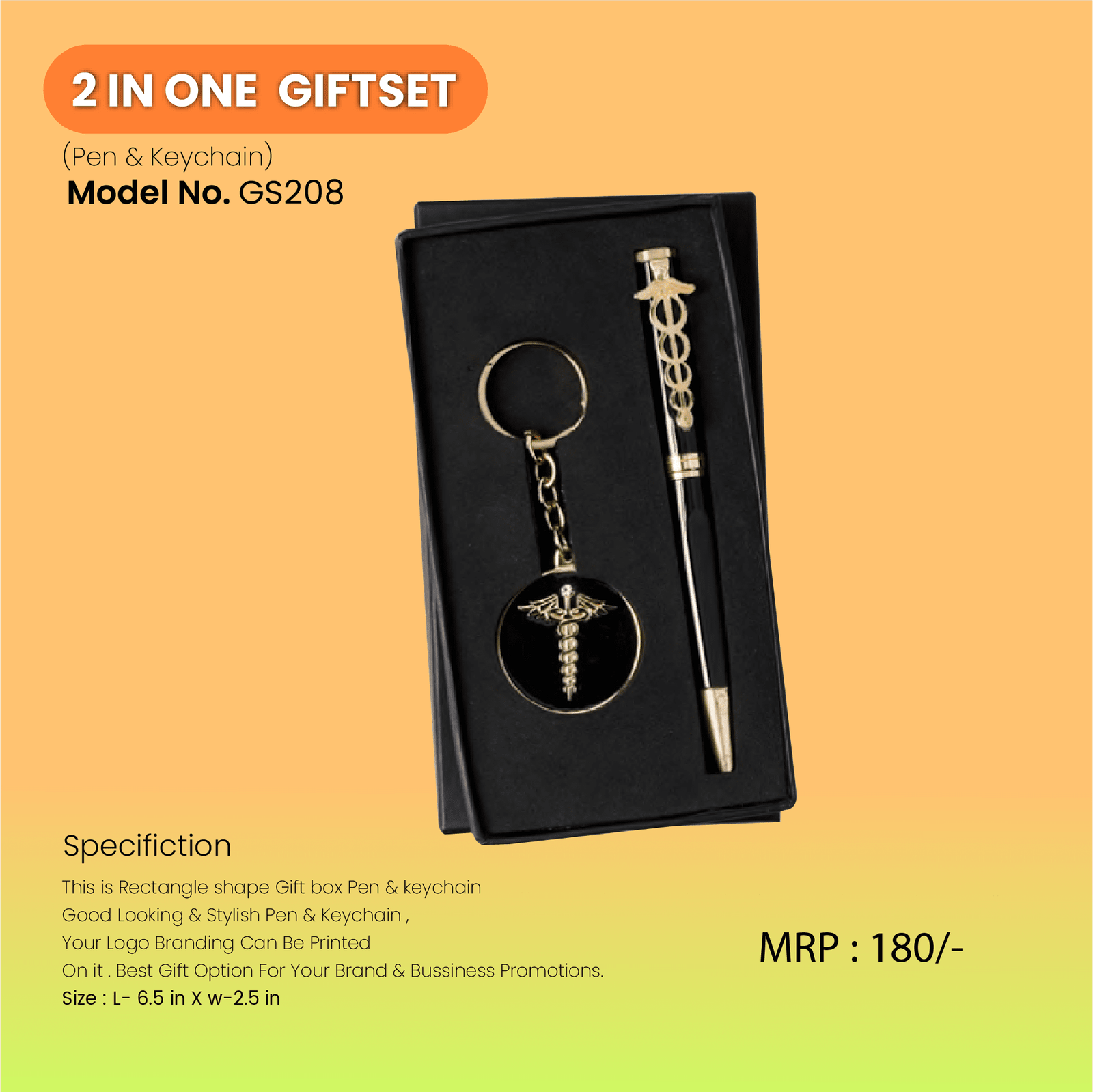 2 In 1 Pen and Key Chain Set for Doctor Roller Ball Pen