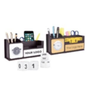 Luxury A1 Wooden Table Top with Clock – Elegant & Functional Desk Accessory