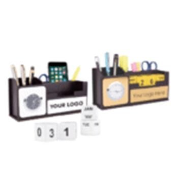 Luxury A1 Wooden Table Top with Clock – Elegant & Functional Desk Accessory