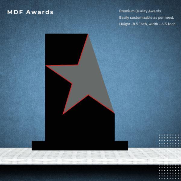 MDF Award Customized With Star Shape 8.5 Inch
