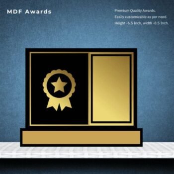 MDF Award Premium Vector Golden Badge Icon...