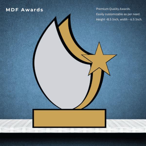 MDF Award Wooden Sublimation Star Trophy
