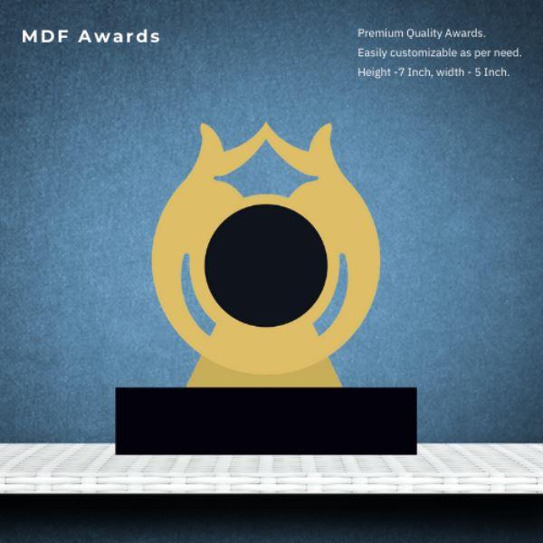 MDF Awards High Star Golden Trophy 7 Inch