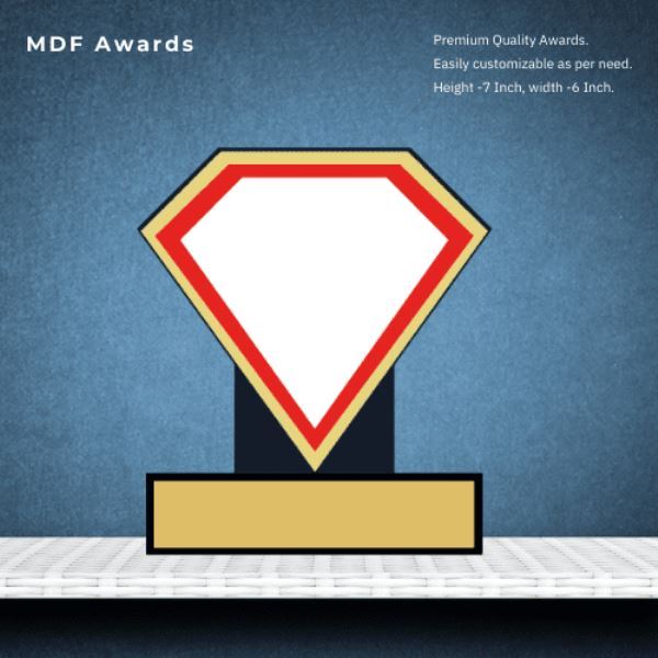 MDF Diamond Shape Crystal Award 6 Inch