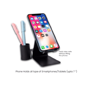 Metal Multi Mobile Stand with Pen Stand – Organize Devices & Stationery in Style