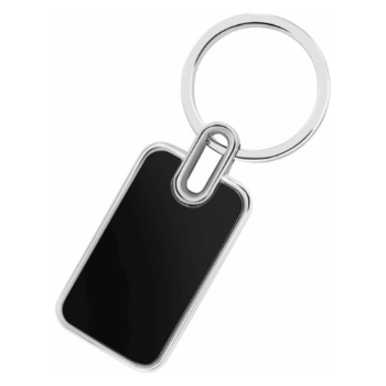 OS209 Rectangle Metal Keychain in Black Finish...
