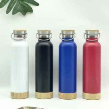 OS466 Premium Bamboo Base Stainless Steel Bottle...