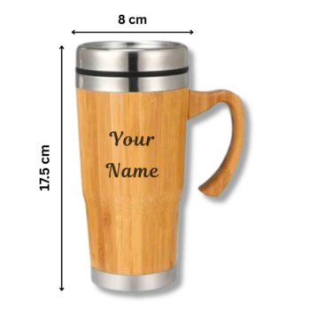 OS490 Premium Bamboo Finish Travel Tumbler with...