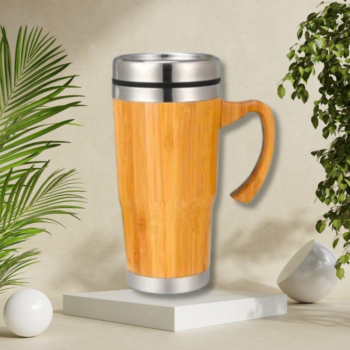 OS490 Premium Bamboo Finish Travel Tumbler with...