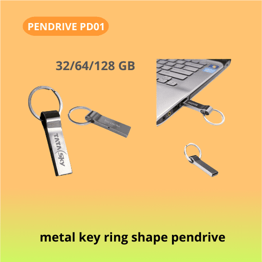 Metal Key Ring Shape Pen drive 128GB