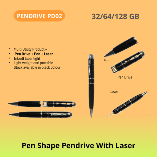 Pen Shape Pen Drive With Laser