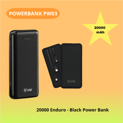 20000 Enduro -Black Color Power Bank