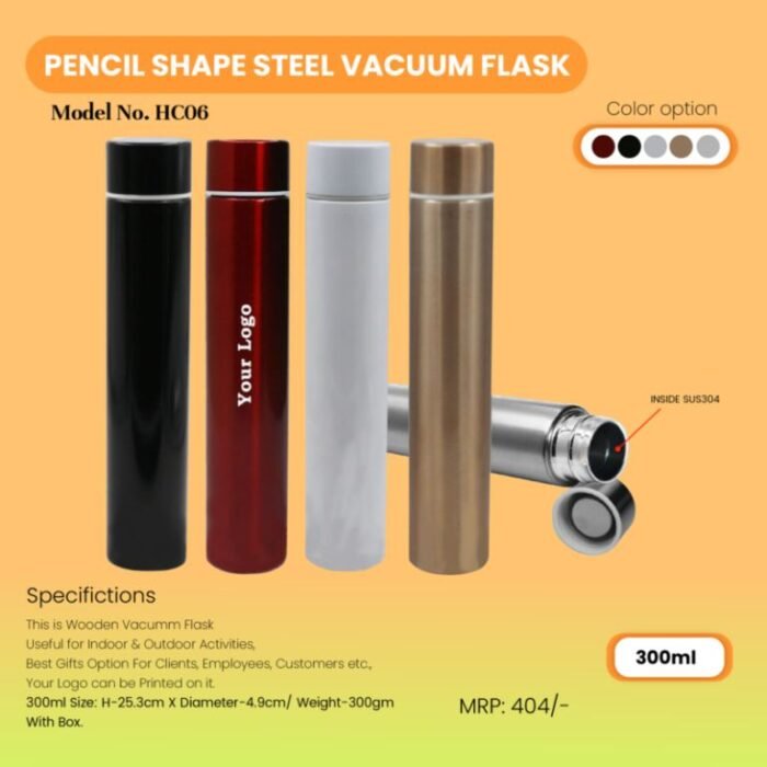 Pencil Shape Steel Vacuum Flask