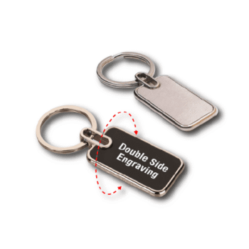 Rectangle Metal Keychain in Black Finish...