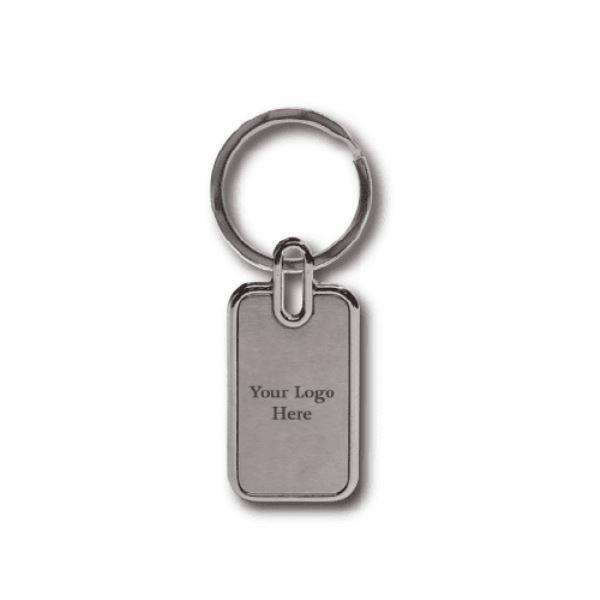 Rectangle Metal Keychain in Black Finish