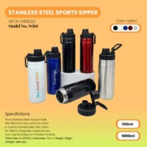 Sport Steel Sipper Water Bottle with Straw – Stylish & Durable Hydration Solution