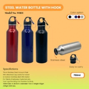 Stainless Steel Sipper Bottle – 750 ml Customized Corporate Hydration Solution