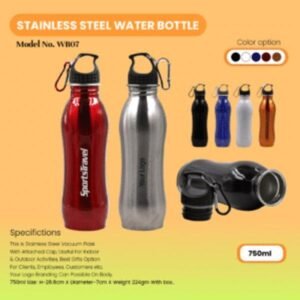 Stainless Steel Water Bottle 750ml – Custom Logo Corporate Gift (WB07)