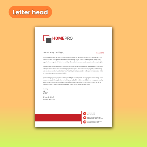 Custom Letterhead Pads
