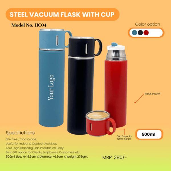 Steel Vacuum Flask With Cup