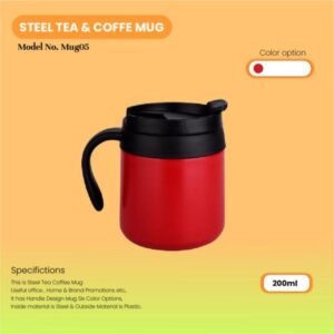 Stunning Red 350ml Stainless Steel Vacuum Coffee Mug