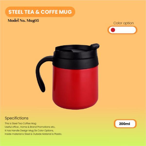 Stunning Red 350ml Stainless Steel Vacuum Coffee Mug