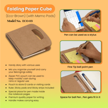 Foldable Paper Cube Sticky Notes – Stylish...