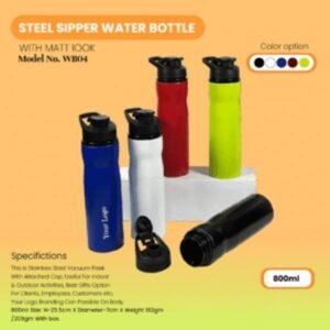 Unify 800ml Sipper Steel Water Bottle for Office – Stylish, Durable & Eco-Friendly Hydration