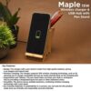 Wangari Maple 15W Wireless charger & USB Hub with Pen Stand WC1005