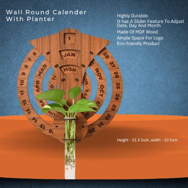 Wall Round Calendar With Planter