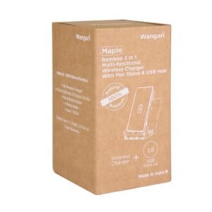 Wangari Maple 15W Wireless charger & USB Hub with Pen Stand WC1005