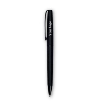 White Lacquer Ballpoint Pen with Black Trim