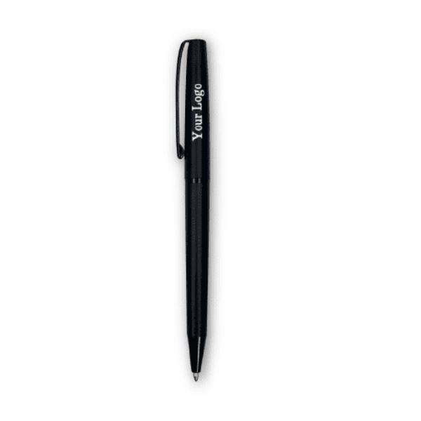 White Lacquer Ballpoint Pen with Black Trim