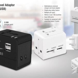 World Travel Adaptor With Double USB – Universal Charger for Over 150 Countries