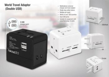 World Travel Adaptor With Double USB – Universal Charger for Over 150 Countries