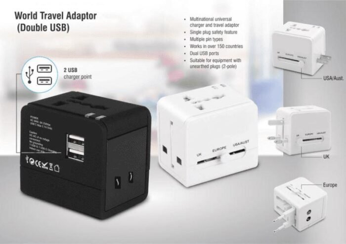 World Travel Adaptor With Double USB