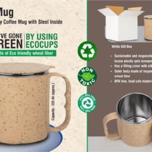 Eco Friendly Bamboo Coffee Mug – Sustainable Stainless Steel & Wheat Fiber