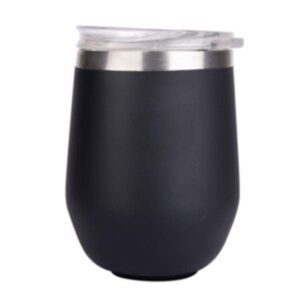 300ml Black Matte Finished Stainless Steel Mug with Lid – Insulated & Stylish Drinkware