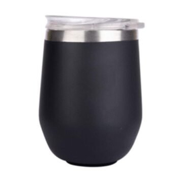 300ml Black Matte Finished Stainless Steel Mug with Lid – Insulated & Stylish Drinkware