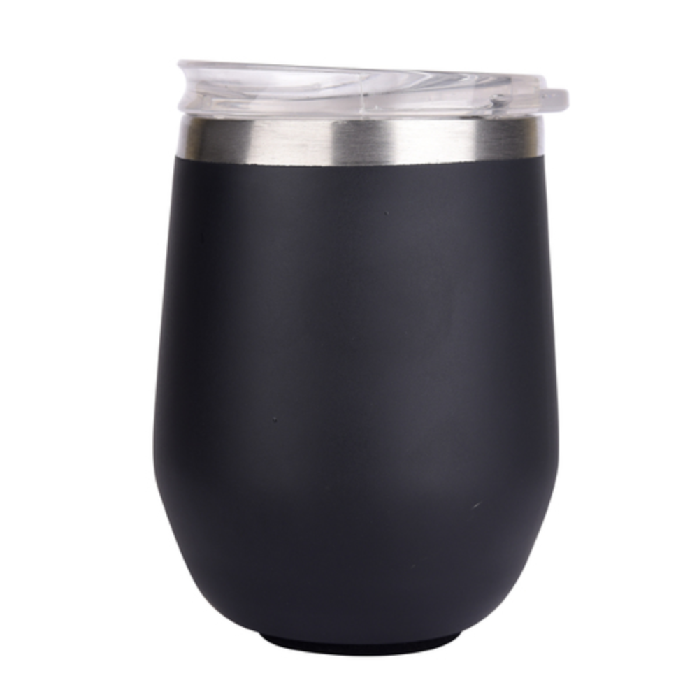 300ml Black Matte Finished Stainless Steel Mug With Lid