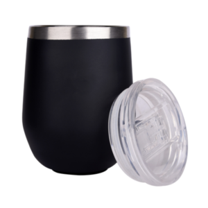 300ml Black Matte Finished Stainless Steel Mug with Lid – Insulated & Stylish Drinkware