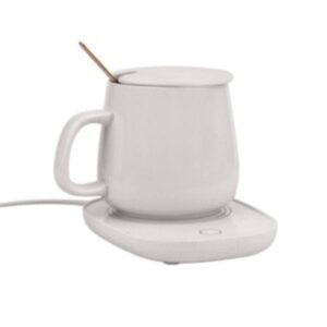 380ml White Ceramic Cup Set with Warmer – Elegant Porcelain Mug for Hot Beverages