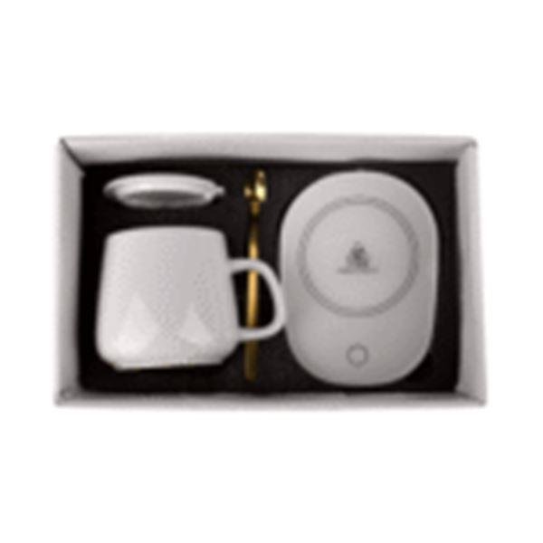 380ml White Ceramic Cup Set with Warmer