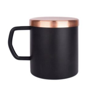 90ml Sturdy Black Cup with Lid – Durable Stainless Steel Drinkware
