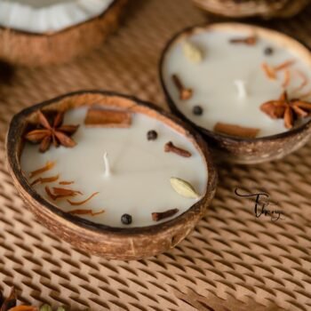 Thenga Handmade Coconut Shell Spice Candles –...