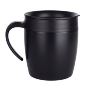 Insulated Stainless Steel Black 450ml Coffee Mug with Lid – Durable & Temperature-Retaining Drinkware