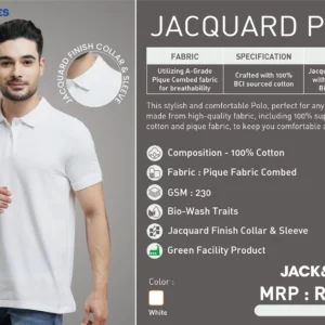 Jacquard Polo By Jack Jones – Stylish Textured Men’s Polo Shirt