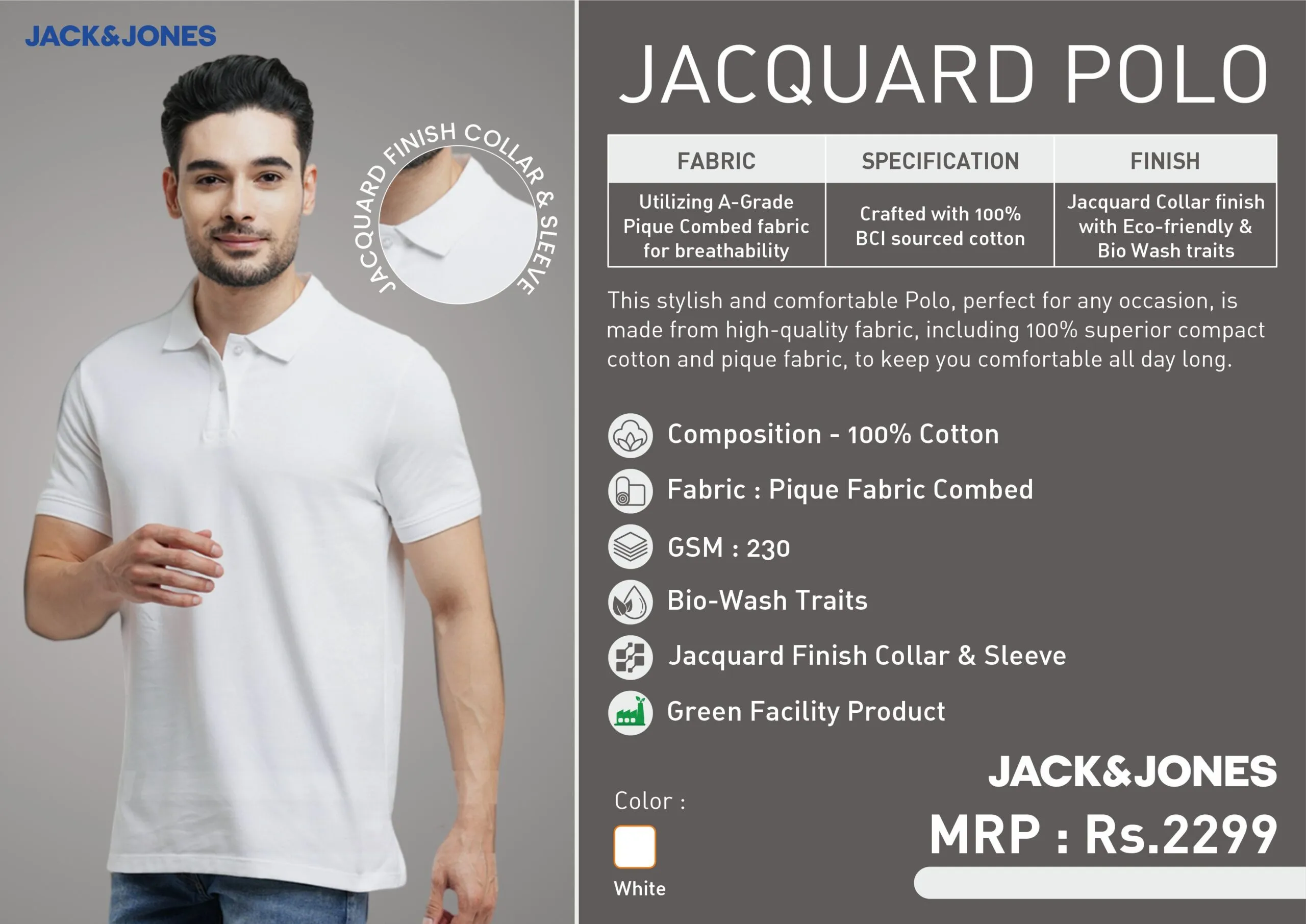 JACQUARD POLO JACK & JONES