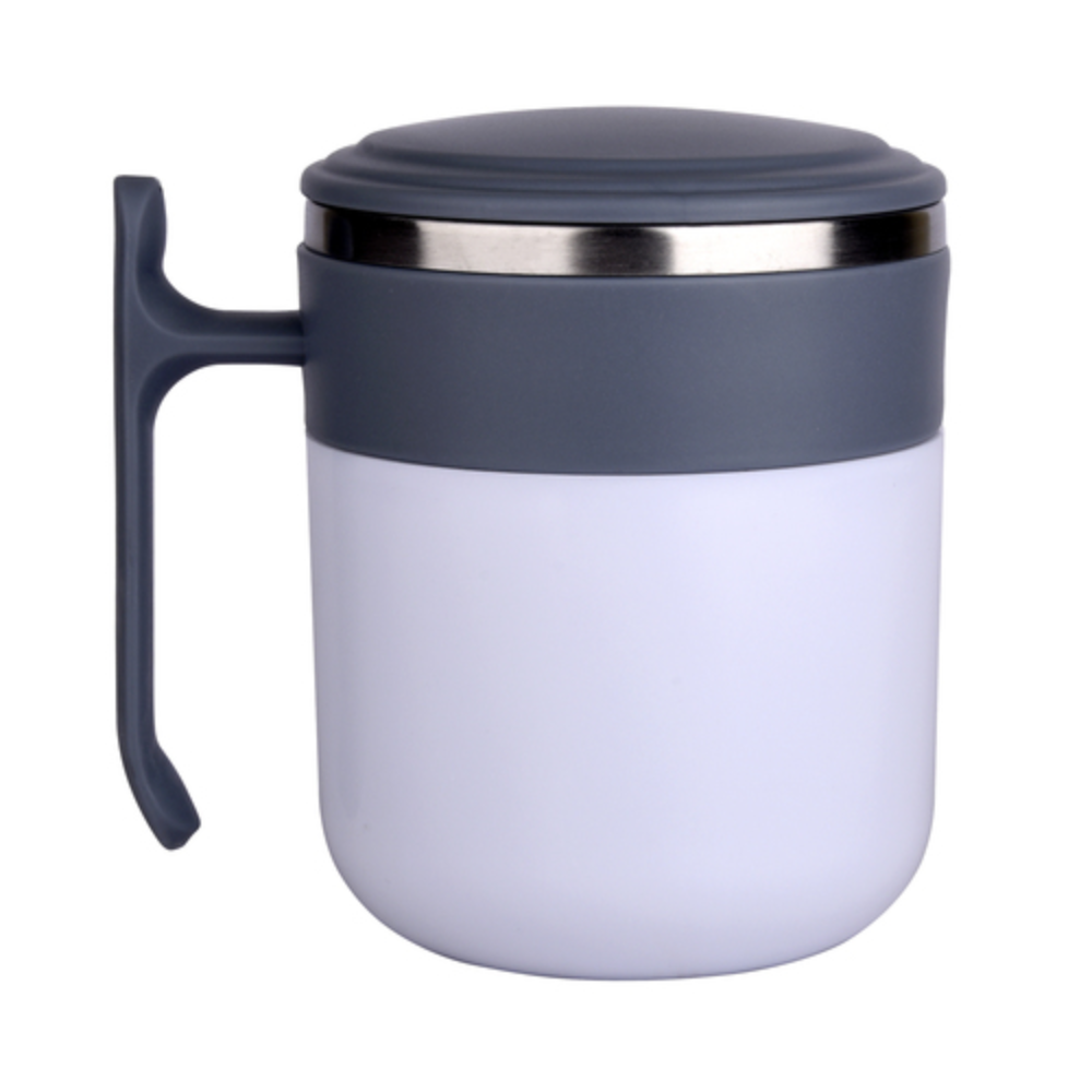 Stylish Grey and White Stainless Steel 350ml Coffee Mug