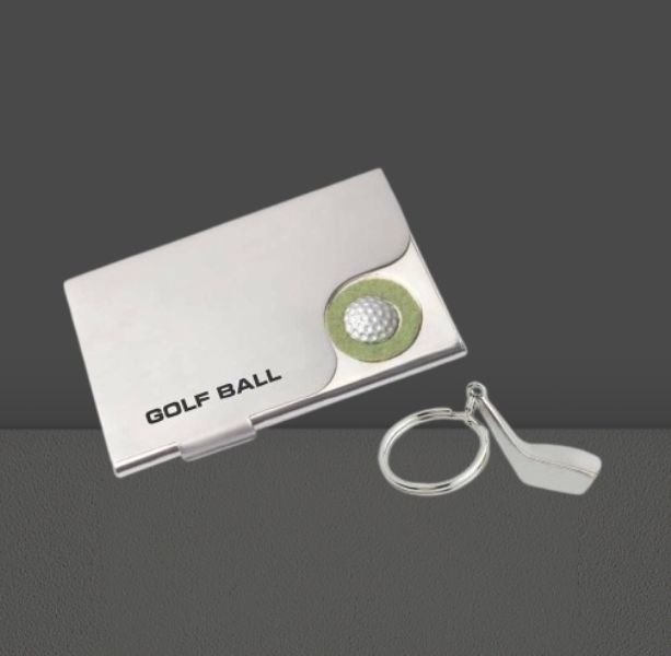 2-In-1 Golf Set – Keychain & Card Holder Premium Corporate Gift